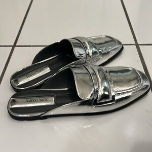 Franco Sarto metallic silver mules size 6.5